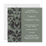 damask bachelorette party personalized announcements