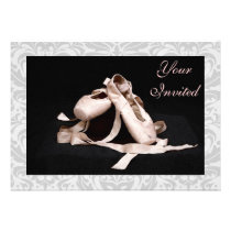 Damask Ballet Shoes Dance Recital Invitation