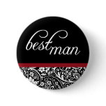 Damask Beauty Best Man Button