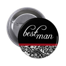 Damask Beauty Best Man Button