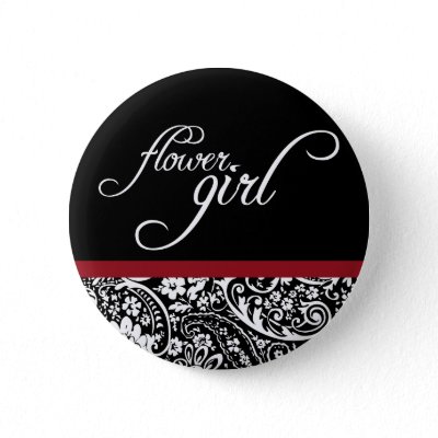 Damask Beauty Flower Girl Button