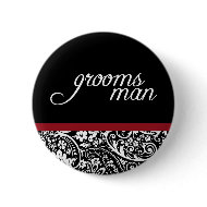 Damask Beauty Groomsman Button button