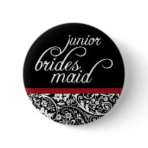 Damask Beauty Junior Bridesmaid Button