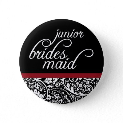 Damask Beauty Junior Bridesmaid Button