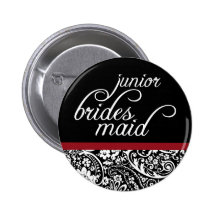 Damask Beauty Junior Bridesmaid Button