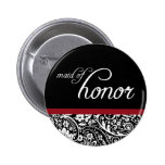 Damask Beauty Maid of Honor Button