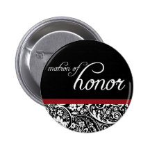Damask Beauty Matron of Honor Button