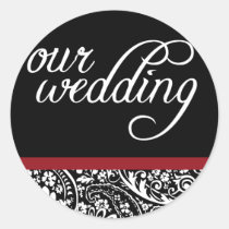 Damask Beauty-Our Wedding Sticker stickers