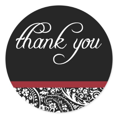 Damask Beauty-Thank You Sticker
