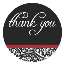 Damask Beauty-Thank You Sticker by twoheartsshoppe Damask Beauty-Thank You Sticker