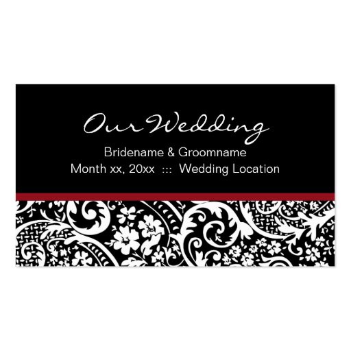 Damask Beauty Wedding Website Business Card