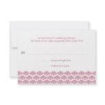 Damask Berry Purple Simplicity Wedding Reply Personalized Invitations