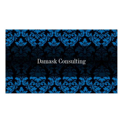 Damask Biz Card (Blue) Business Card Template