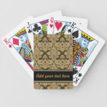 Damask Black and Beige design to customise playing cards