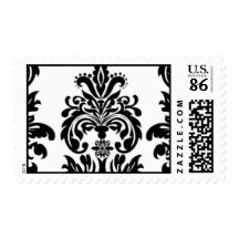 Damask Black and White Stamp