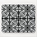 Damask - black background mouse pad