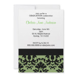 Damask Black & Sage Graduation Invitation