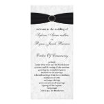 damask black Wedding program Customized Rack Card