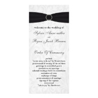 damask black Wedding program Customized Rack Card