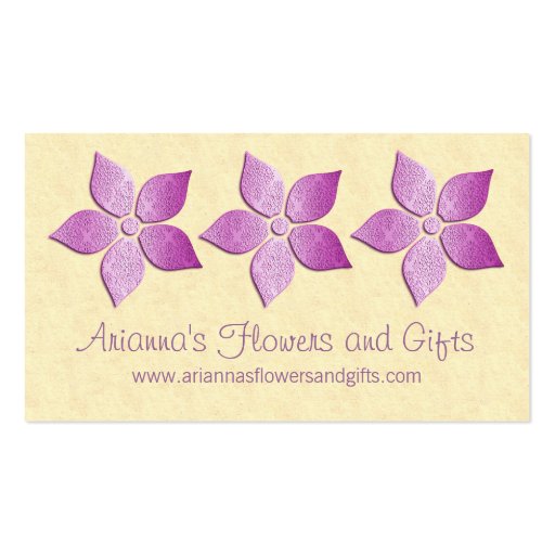 Damask Blooms Floral Business Card (front side)