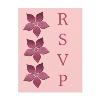 Damask Blooms RSVP Postcard, Fuchsia