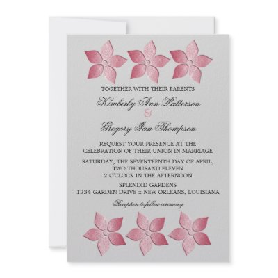 Damask Blooms Wedding Invitation, Light Pink