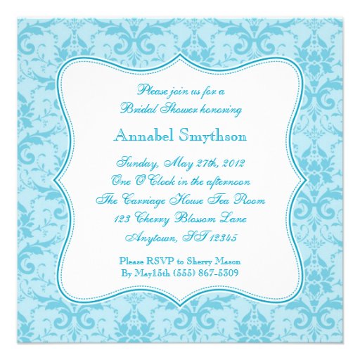 Damask Blue Elegance Invitation