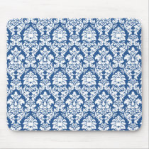 Damask Blue & White mousepads by JuJuGarden Damask Blue & White mousepads