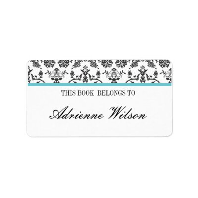 Damask Bookplate Address Label