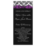 damask border purple Wedding program Custom Rack Card