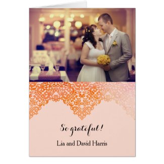 Damask Border Wedding Thank You Card Note Card