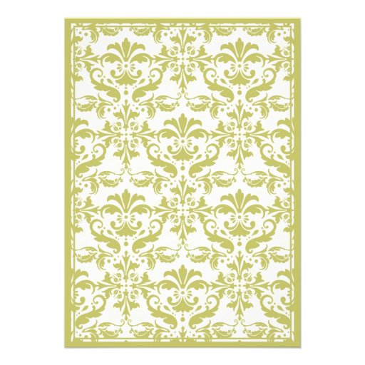 Damask Border with Double Frame (Yellow) Invitations