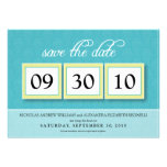 Damask Box Trio 5x7 Save the Date (aqua blue) Invite