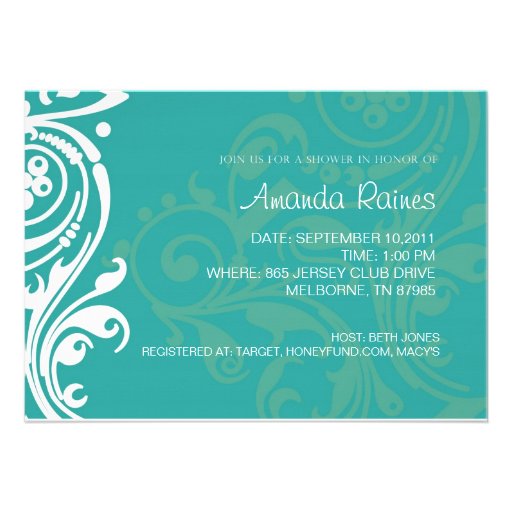 Damask Bridal Shower Invitation