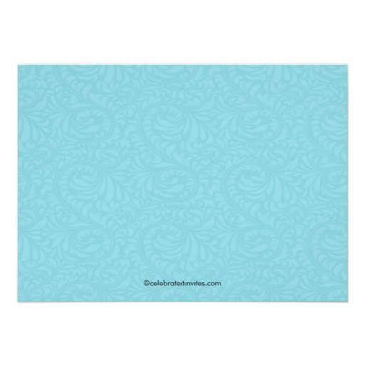 Damask Bridal Shower Invitation Black & Turquoise