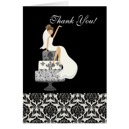 Damask Bride Bridal Shower Thank You Note Card Zazzle Damask Bride Bridal Shower Thank You Note Card Zazzle