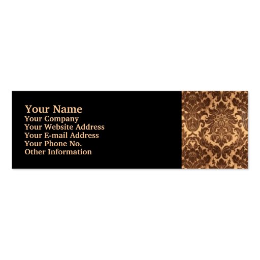 Damask - Brown & beige Business Card Template (front side)