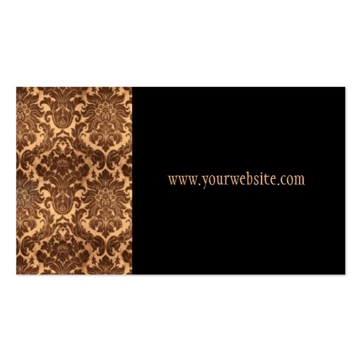 Damask-brown & beige business card templates (back side)