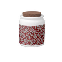 Damask Burgundy Candy Dishes