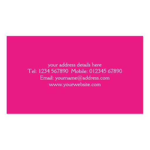 Damask Business Card (back side)