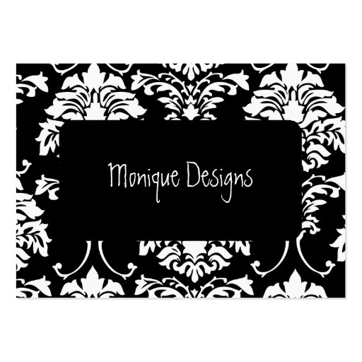 Damask business card black and white (front side)