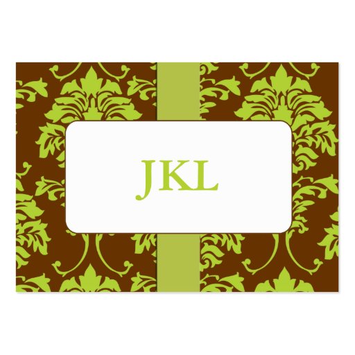 Damask business card dark chocolate (front side)
