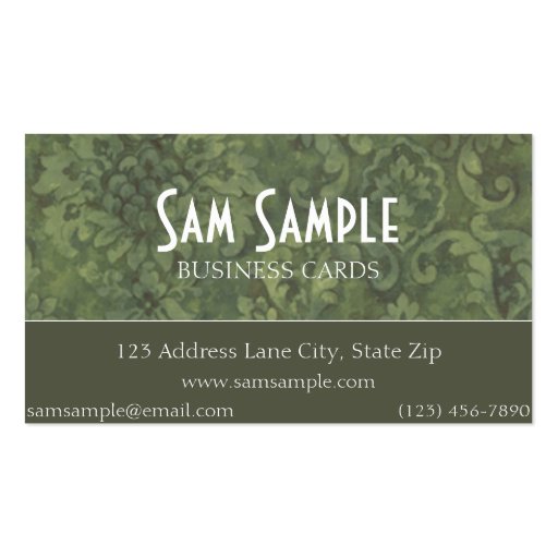 Damask Business Card Template (front side)