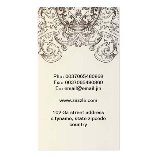 damask business card templates (back side)