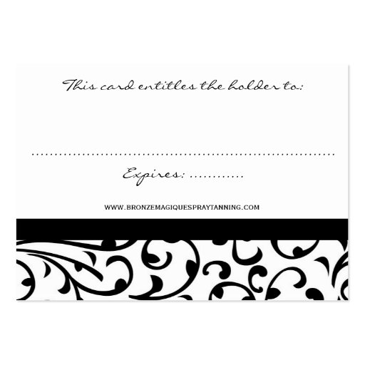Damask Business Gift Certificate Card Business Card Template (back side)