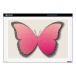 Damask Butterfly (Coral & Grey) 17" Laptop Decal