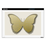 Damask Butterfly (Golden Green) Laptop Decal