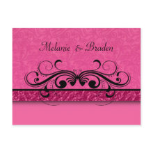 Damask Butterfly Save the Date Invitation postcard