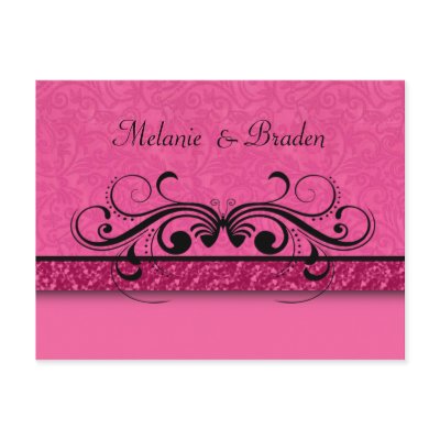 Damask Butterfly Save the Date Invitation Post Card by PartyInvitations