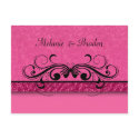Damask Butterfly Save the Date Invitation postcards